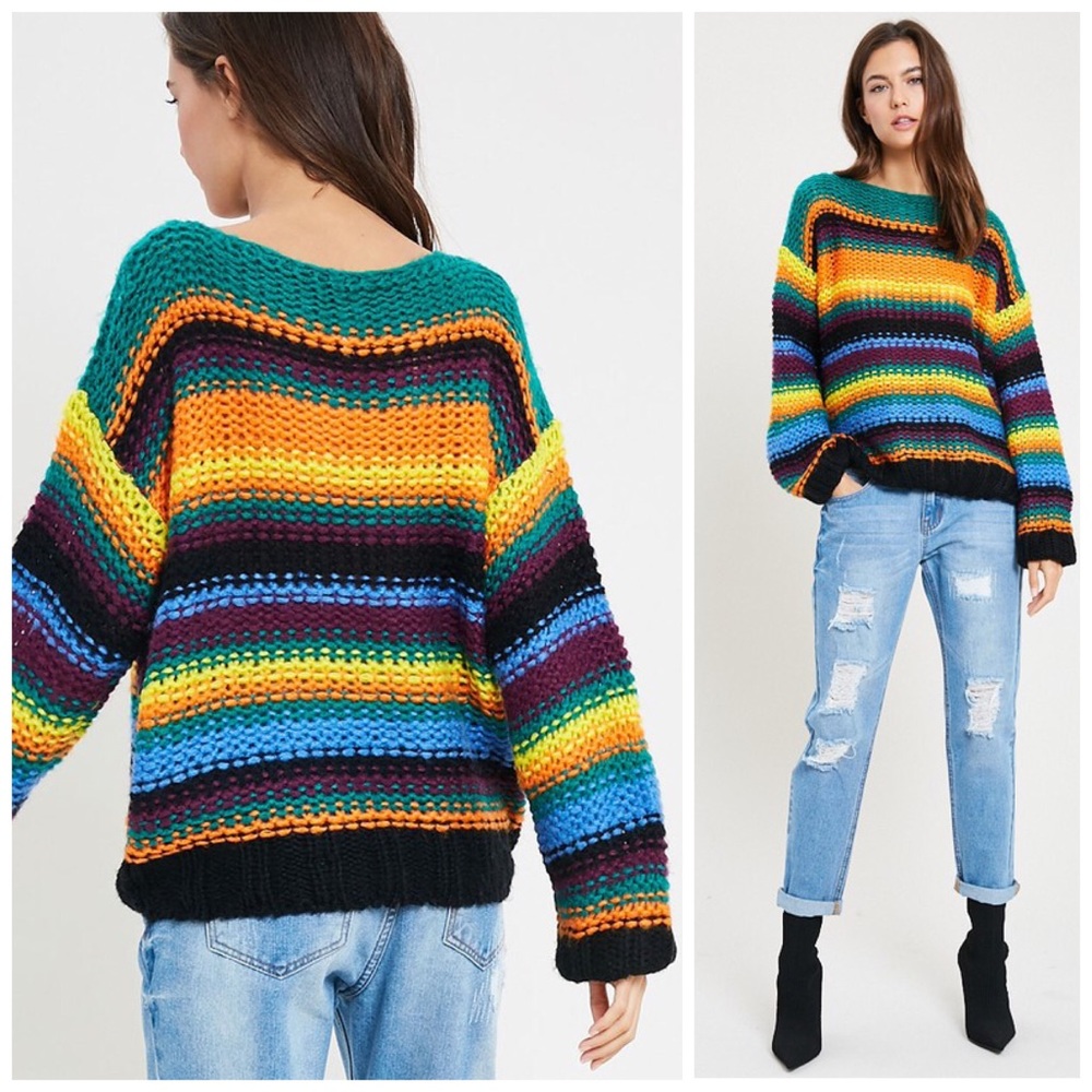 ❤️LAST 1! Cozy Striped Boatneck Pullover Sweater! - Picture 6 of 10